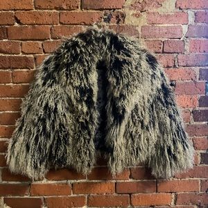 Topshop Mongolian Faux Fur Jacket Coat Blazer Glam